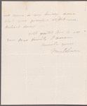 Mary Robinson to Miss Porter, autograph letter signed
