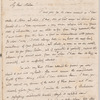 Peter L. Courtier to Jane Porter, autograph letter signed