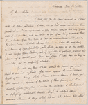 Peter L. Courtier to Jane Porter, autograph letter signed