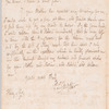 Peter L. Courtier to Jane Porter, autograph letter signed