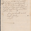Joseph Poucher to Mr. Grundy, autograph letter signed