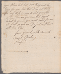 Joseph Poucher to Mr. Grundy, autograph letter signed