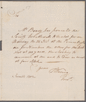 [T?]. Waring to Robert Ker Porter, autograph letter signed