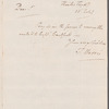 Thomas Harris to Robert Ker Porter, autograph note signed