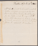 William Thomas Lewis to Captain Caulfield, autograph letter third person