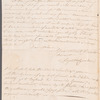 Augustus Cappadose to Jane Porter, autograph letter signed