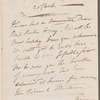 Mary Campbell to Miss Porter, autograph letter signed