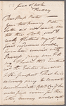 Frederick William Campbell to Jane Porter, autograph letter signed