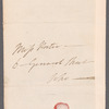 Frederick William Campbell to Jane Porter, autograph letter signed