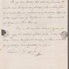 John Porter to Jane Porter, autograph letter signed