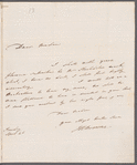 J. H. Browne to "Dear Madam," autograph letter signed