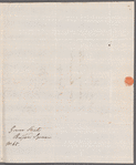 John Bannister to Miss Porter, autograph letter third person