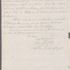 Christopher Chrishop to Miss Porter, autograph letter signed