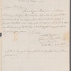 Christopher Chrishop to Miss Porter, autograph letter signed