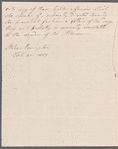 John Aikin to Miss Porter, autograph letter third person