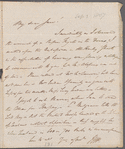 John Porter to Jane Porter, autograph letter signed