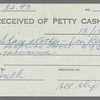 Petty cash receipts for 1973 tour