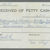 Petty cash receipts for 1973 tour