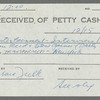 Petty cash receipts for 1973 tour