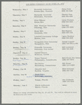Tour itinerary as of April 27, 1973