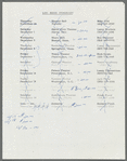 Tour Itinerary for November/December, 1973