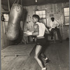 Sugar Ray Robinson and his trainer George Gainford, at the Greenwood Lake Training Camp