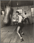 Sugar Ray Robinson and his trainer George Gainford, at the Greenwood Lake Training Camp