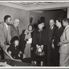 Lawrence Reddick (Schomburg Curator), concert singer Dorothy Maynor (third from left). W.E.B. DuBois, writer Shirley Graham DuBois, and playwright Ted Ward at gathering