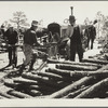 Cutting fence posts. Pine Ridge, Nebraska