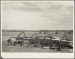 Gang plow of type that broke up forest land for farming. Pine Ridge project, Nebraska