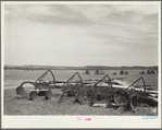 Gang plow of type that broke up forest land for farming. Pine Ridge project, Nebraska