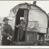 Chuck wagon in which part of family of fourteen lived. Oneida County, Idaho