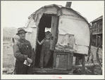 Chuck wagon in which part of family of fourteen lived. Oneida County, Idaho