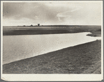 Completed stock water dam which will benefit ranch in background. Pennington County, South Dakota