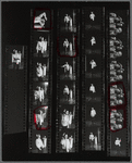 Contact sheet for the stage production where the Mississippi meets the amazon, depicting The Satin Sisters (Jessica Hagedorn, Thulani Davis and Ntozake Shange)