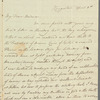 Charles James to Mrs. Porter, autograph letter signed