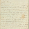 Charles James to Mrs. Porter, autograph letter signed