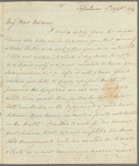 Charles James to Mrs. Porter, autograph letter signed