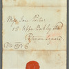 Peter Moore to Jane Porter, autograph letter signed