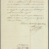 Count Grigory Alexandrovich Stroganov to "Monsieur," autograph letter signed