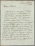 [Hussar?] to "Monsieur le Chevalier," autograph letter signed
