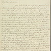 Charles James to Mrs. Porter, autograph letter signed