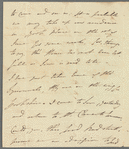 R[obert?] Patterson to Jane Porter, autograph letter signed