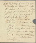 R[obert?] Patterson to Jane Porter, autograph letter signed