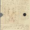 R[obert?] Patterson to Jane Porter, autograph letter signed