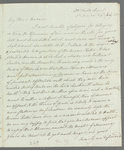 Charles James to Mrs. Porter, autograph letter signed