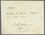 Louis-Mathieu Langlès to Robert Ker Porter, printed invitation accomplished in manuscript