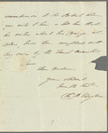 Charles Richard Vaughan to Jane Porter, autograph letter signed