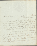 James Stanier Clarke to Miss Porter, autograph letter signed