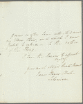 James Stanier Clarke to Miss Porter, autograph letter signed